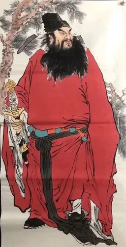 钟馗进士画像斩妖除魔镇宅辟邪四尺国画人物风水画玄关朱砂开光