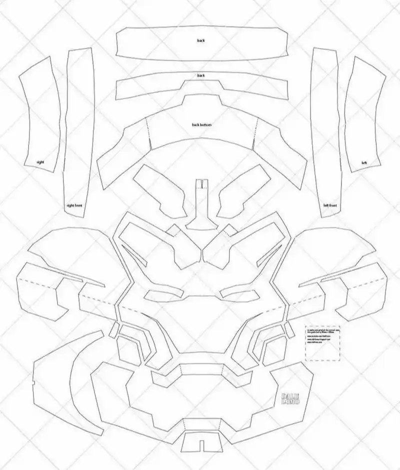 day7 钢铁侠面具纸模 图纸 图纸 纸艺 纸星人 面具 钢铁侠