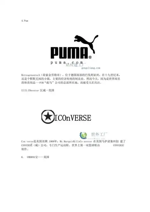 世界知名运动鞋品牌标志大全