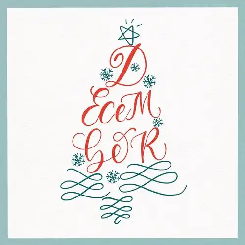 花体英文|12月份手帐标题brushletter