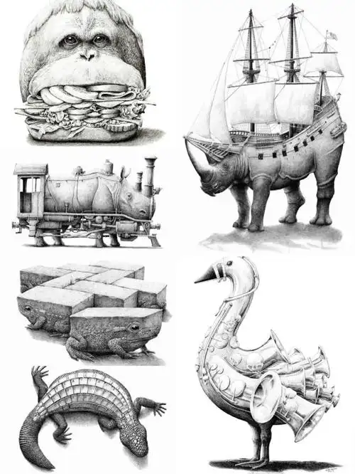 创意  #联想  #素描  #美术  #儿童创意美术  #创意素描  #创意美术