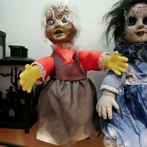 万圣节电动行走鬼娃娃场景氛围布置装饰道具酒吧鬼屋密室摆饰