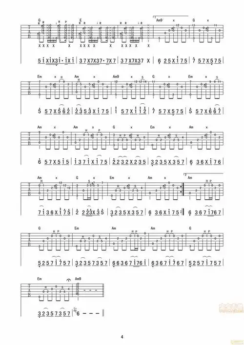 《《无题》指弹 带详细标注》吉他谱