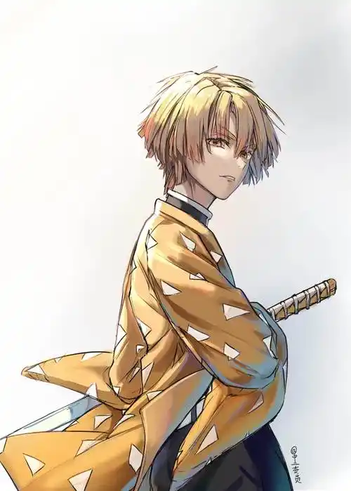 我妻善逸中二委员的鬼灭之刃高清插画图片