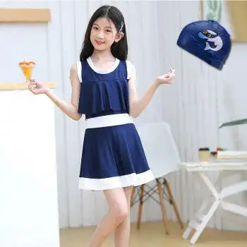 创木森小孩泳衣女童十岁十二岁小女孩13岁女大童游泳装初中学生温泉服