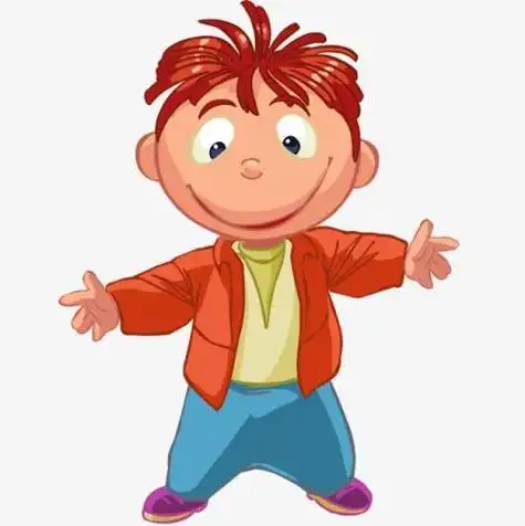 卷发小男孩卡通头像