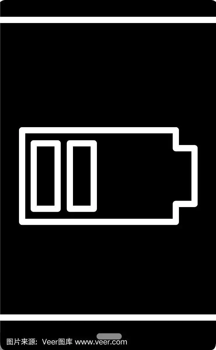 智能手机电量不足的字形图标