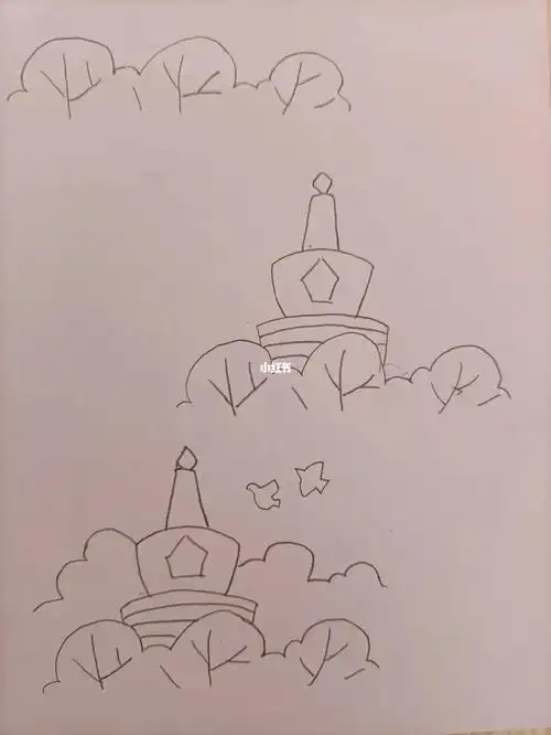 简笔画26北海白塔