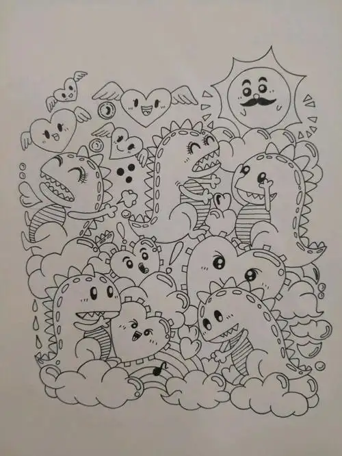 儿童涂色画秘密花园梦境奇幻大尺寸减压简笔画本母亲节礼物高难度简笔