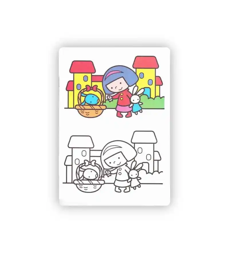 对比涂色素材模板  #家长收藏 #涂色画素材 #涂色模板 - 抖音