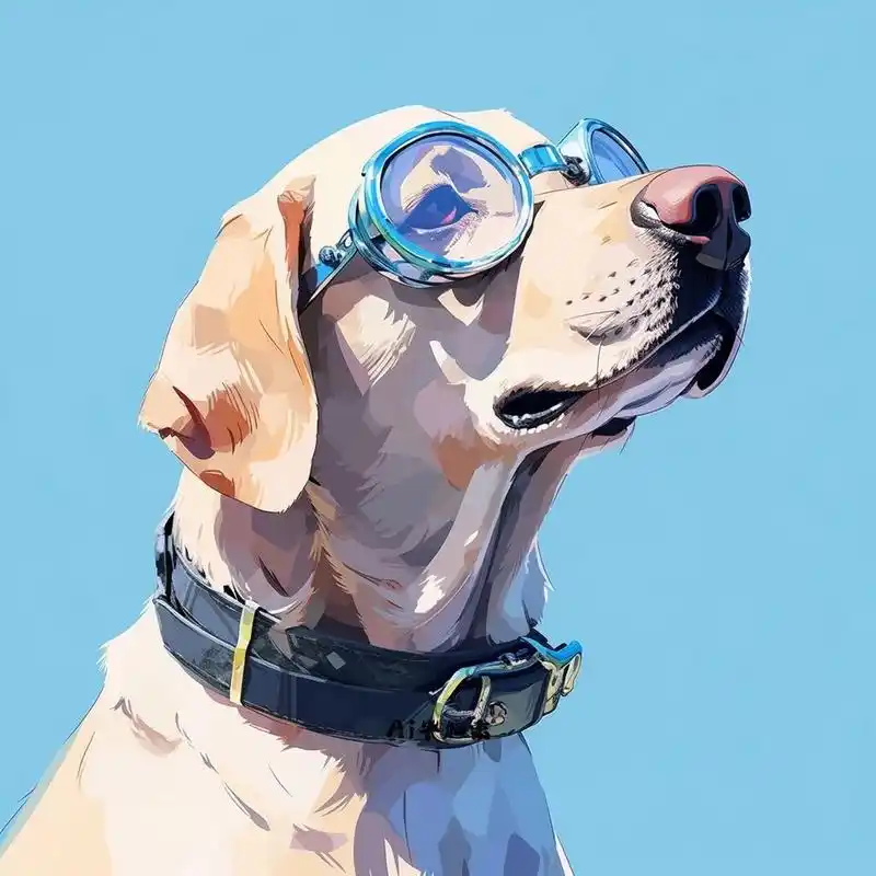 蓝色风暴97戴眼镜拉布拉多头像 温柔帅气的大狗子拉布拉多!