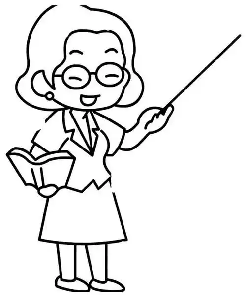 女老师简笔画步骤并且将女教师的衣服包括领子