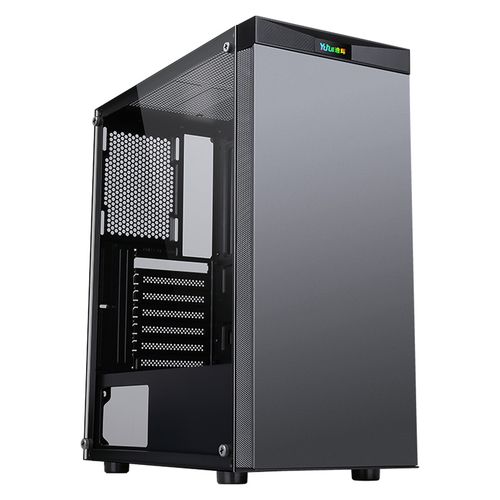 逾辉臻品1电竞版台式游戏电脑主机箱发光logo亚克力侧透支持atx主板