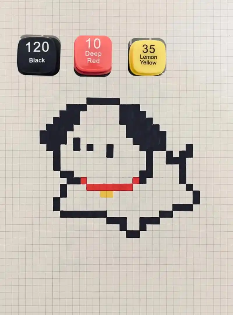 像素画:小狗98.#像素画教程 #像素画 #一起学画画 #网 - 抖音