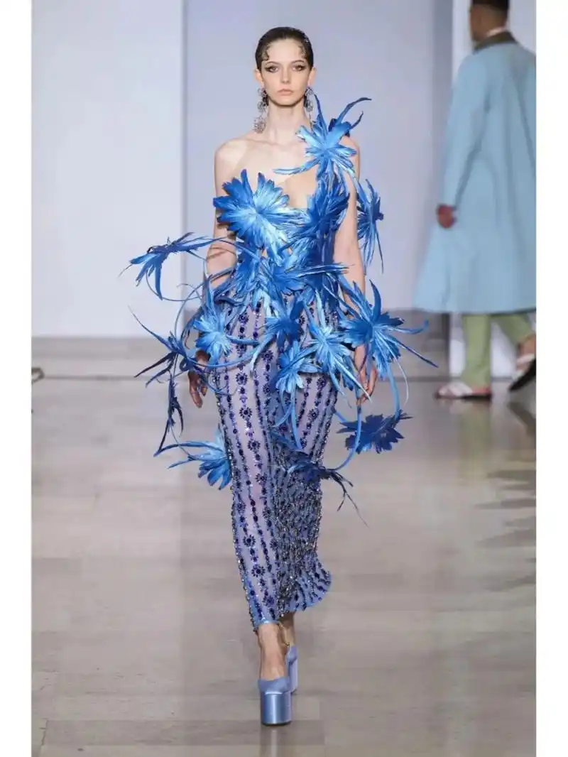 时尚‖视觉盛宴 ‖蓝色礼服系列 #服装设计# #高级定制# #礼服# #视觉