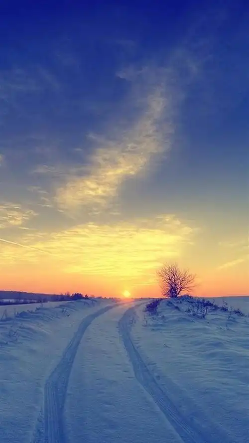 唯美冬季雪景,高清图片,手机锁屏桌面-壁纸族