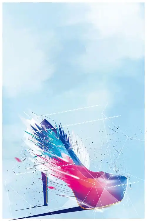 时尚创意女鞋促销海报背景素材