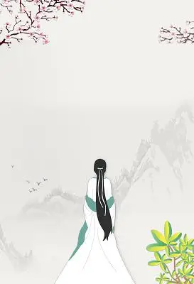 白色中国风水墨唯美二十四节气谷雨海报背景素材