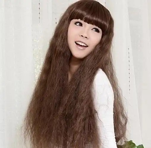 中长发玉米烫发型图片女