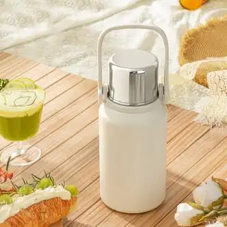 qwc保温杯家用保温瓶大容量热水瓶不锈钢内胆暖壶 月光白 800*ml