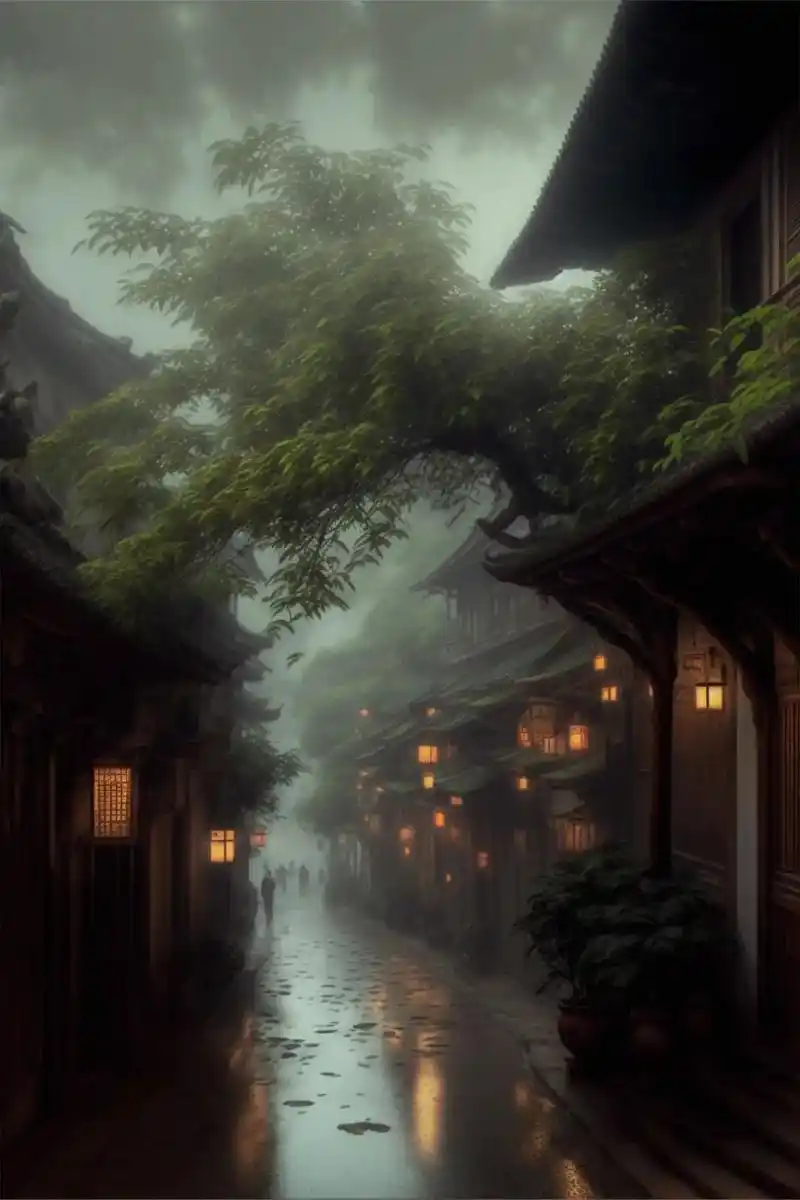 你可以作诗了,烟雨蒙蒙的江南小镇!#意境#艺术在抖音 #ai - 抖音