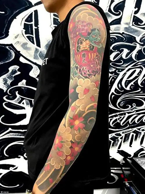 日式老传统花臂_纹身图案手稿图片_涛子的纹身作品集