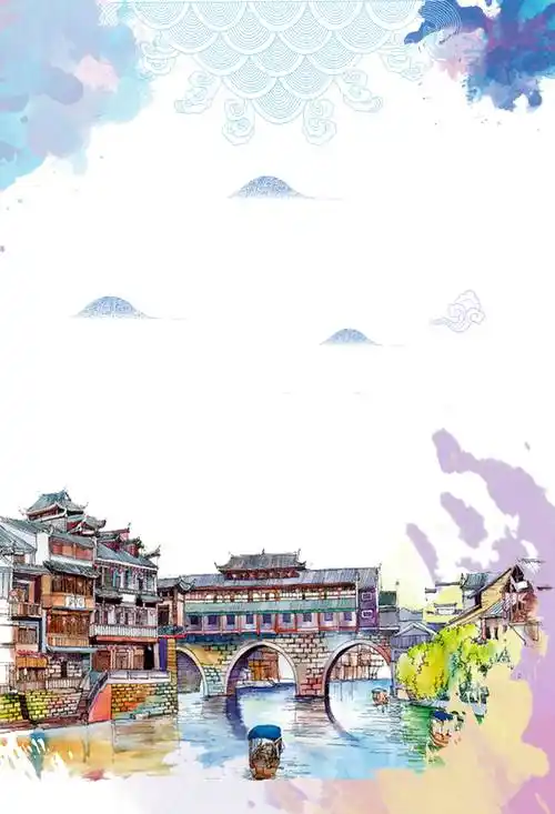 凤凰古城水彩画凤凰古城素描图片