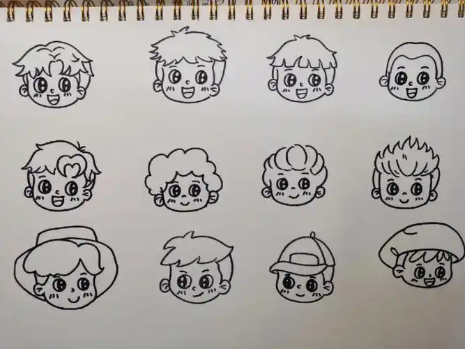 简笔画人物头像男生篇
