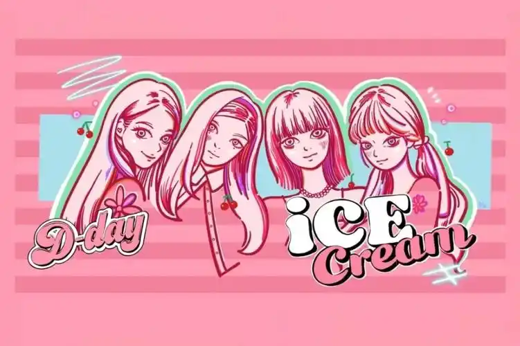 blackpink新歌《ice cream》动漫手绘头像壁… - 堆
