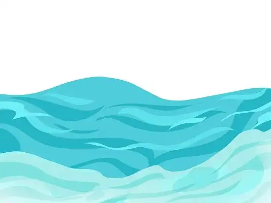 大海水浪花祥云中国元素海水江崖海浪蓝色手绘卡通海边大海海洋海水