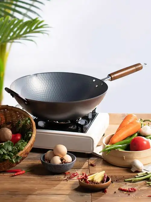 日本窒化铁锅神田进口老式家用炒锅煤气灶通用无涂层炒菜锅子