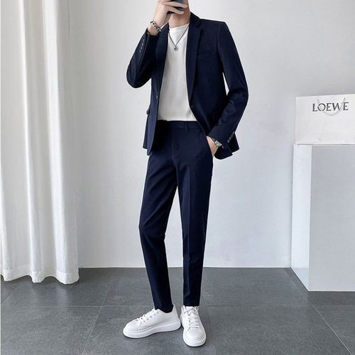 休闲西装外套男高级感一套搭配痞帅韩版西服套装全套男士潮流修身