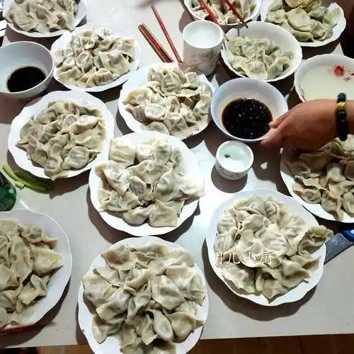 礼拜天去老爸家里吃饺子一口锅煮出十几盘饺子全家吃嗨了