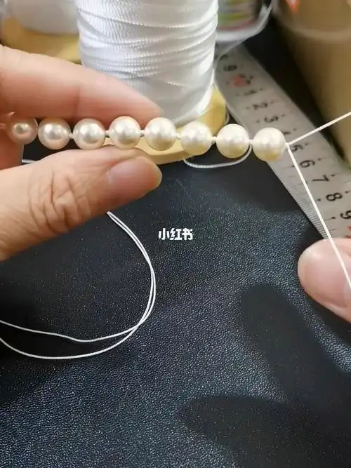 珍珠项链打结方法#手工编绳  #编绳教程  #珍珠手作
