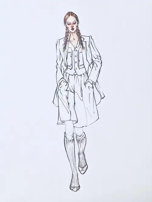 马克笔时装画——西装