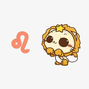 卡通可爱狮子座素材