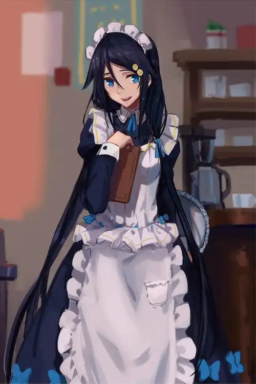 人物长发蓝眼睛动漫动漫女孩女佣黑发longhairblueeyesanimeanime