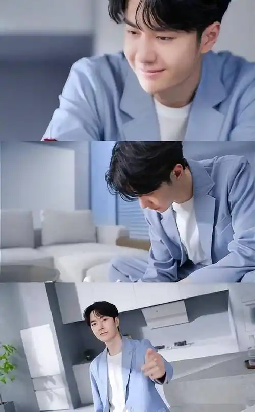 王一博身穿浅蓝色西装搭配白色内衬,配色清新休闲气质淡然脱俗_视频