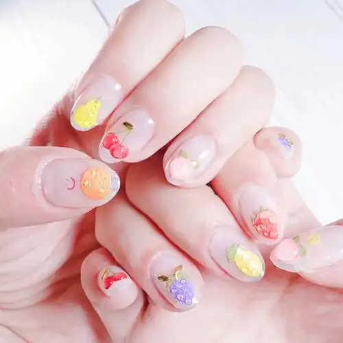 水果派对美甲立体水果美甲