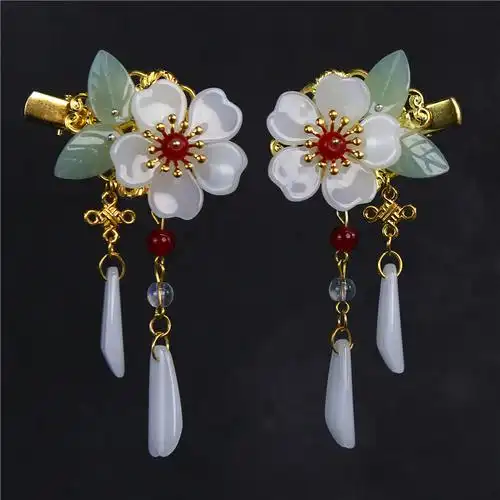 汉服发夹头饰古风简约盘发花朵发钗日常手工发饰