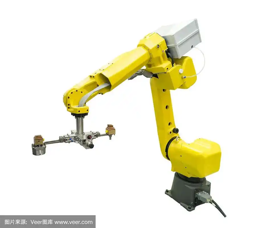 工业机械臂孤立在白色背景上