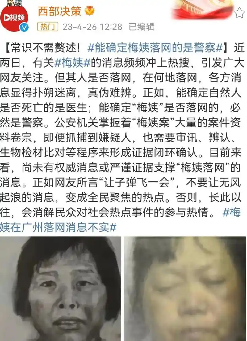 人贩子梅姨落网# 网传人贩子"梅姨"已被抓,全网关注的她到底是谁?