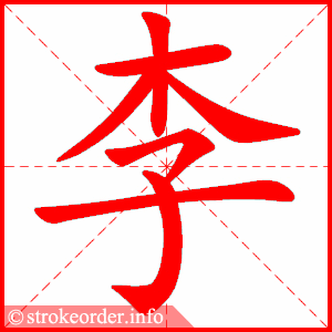 李字的笔顺动画