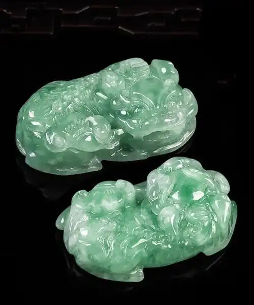 翡翠吊坠随机一块翡翠霸王貔貅吊坠缅甸玉石男女士款皮丘霸气貔貅