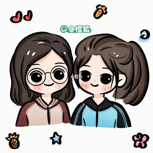 你发照片我来画手绘闺蜜头像分享