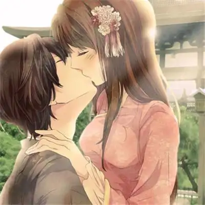 动漫情侣头像接吻拥抱