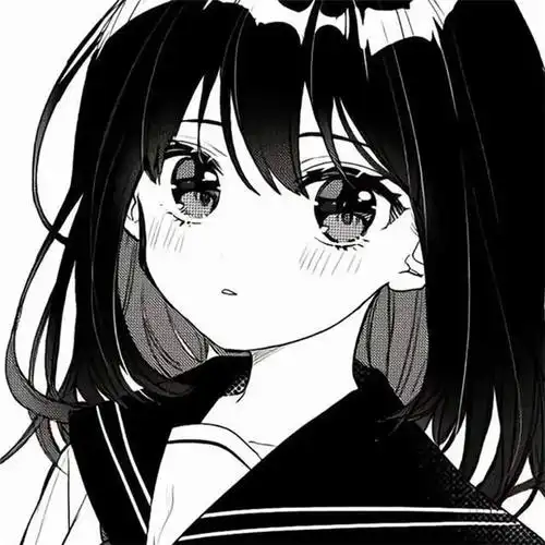 女生头像漫画黑白温柔可爱图片