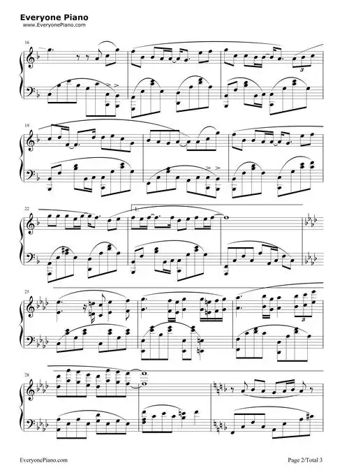 搁浅-周杰伦五线谱预览2-钢琴谱文件(五线谱,双手简谱,数字谱,midi