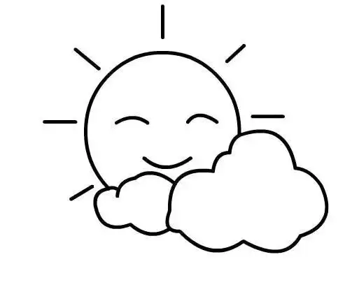 清晨太阳升起的简笔画