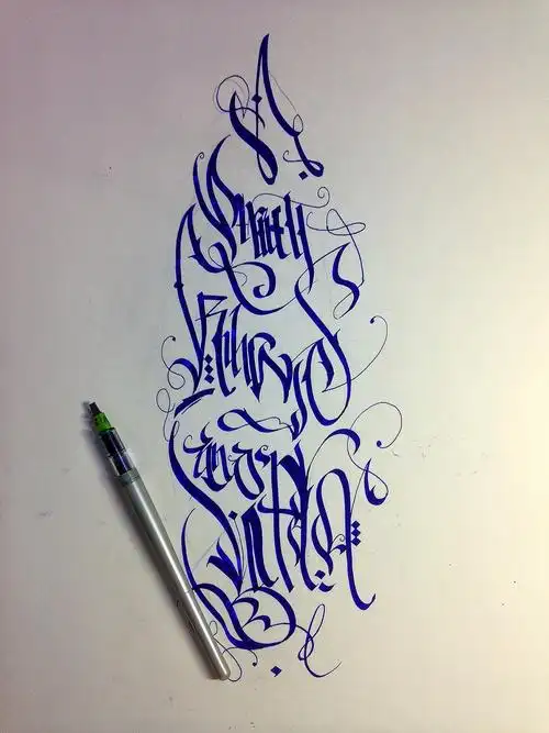 哥特花体英文手写练习